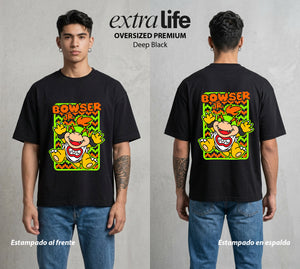 El Reino del Fontanero | El Fontanero Estelar #02284 - Playera Oversized Premium | Deep Black - Foto en modelo