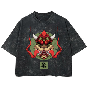 Playera streetwear premium de anime y gaming ExtraLife MX, corte boxy deluxe mineral wash heavyweight en color Acid Wash, moda urbana mexicana de culto.