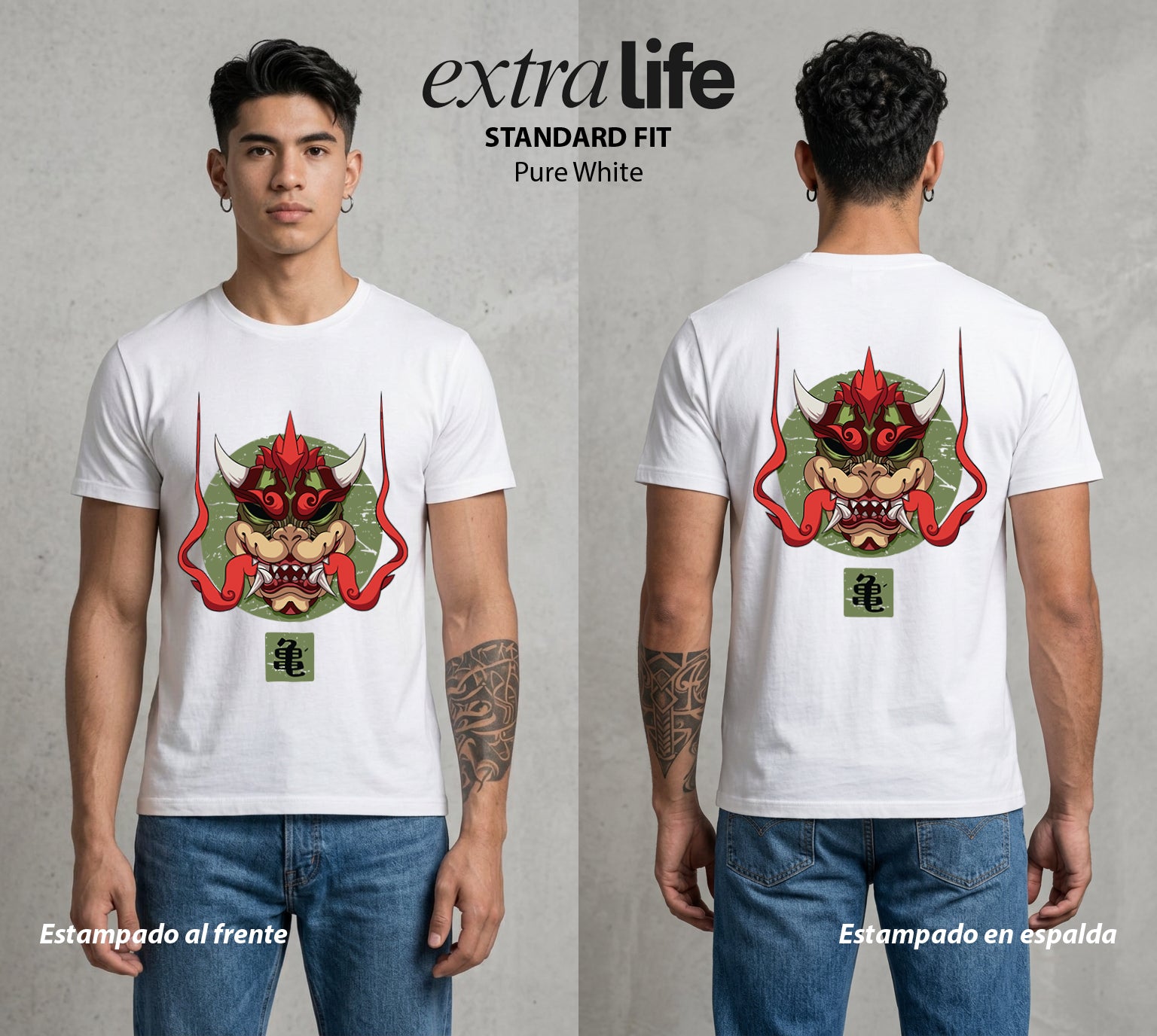 El Reino del Fontanero | El Fontanero Estelar Samurai #02285 - Playera Standard Fit | Pure White - Foto en modelo