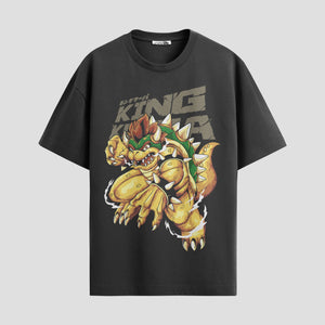 Playera urbana de anime y gaming ExtraLife MX, corte Standard Fit unisex ligero y transpirable en color Deep Black y Pure White, ropa de uso diario para gym y casual.