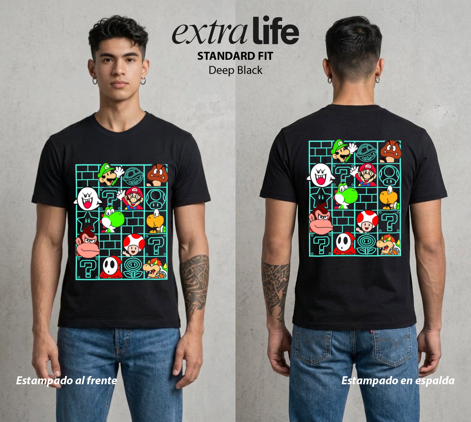 El Reino del Fontanero | El Fontanero Estelar #02290 - Playera Standard Fit | Deep Black - Foto en modelo