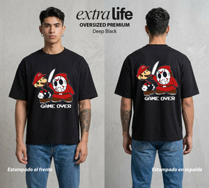 El Reino del Fontanero | El Fontanero Estelar #02291 - Playera Oversized Premium | Deep Black - Foto en modelo