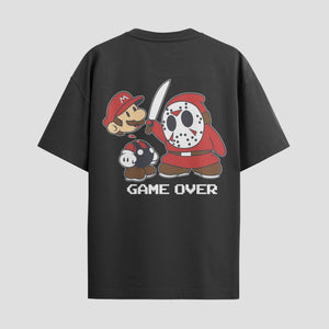 Playera urbana de anime y gaming ExtraLife MX, corte Standard Fit unisex ligero y transpirable en color Deep Black y Pure White, ropa de uso diario para gym y casual.