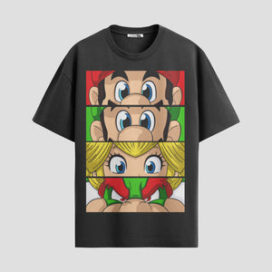Playera urbana de anime y gaming ExtraLife MX, corte Standard Fit unisex ligero y transpirable en color Deep Black y Pure White, ropa de uso diario para gym y casual.