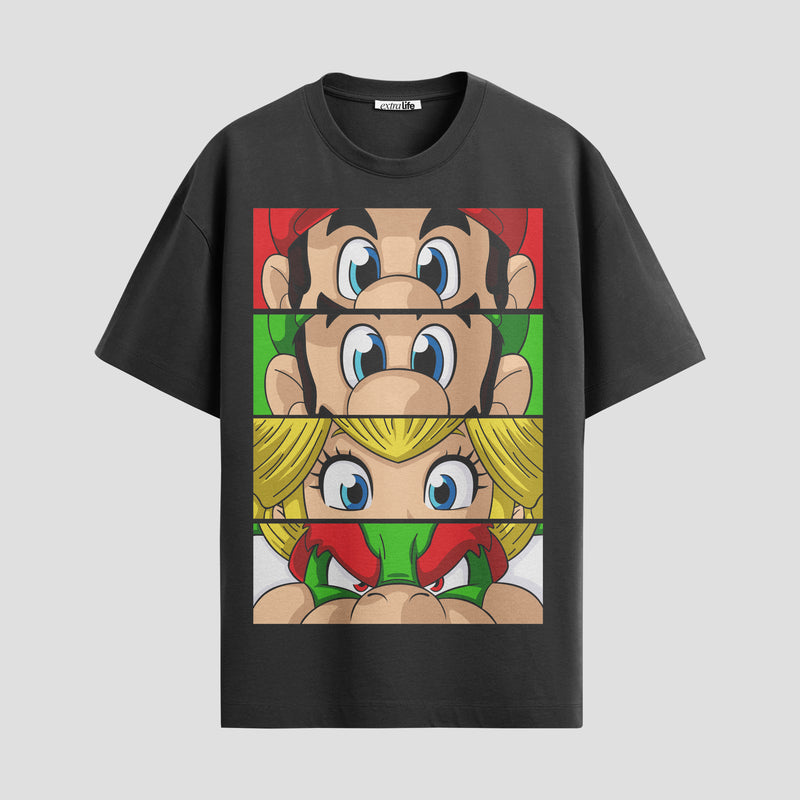 Playera urbana de anime y gaming ExtraLife MX, corte Standard Fit unisex ligero y transpirable en color Deep Black y Pure White, ropa de uso diario para gym y casual.