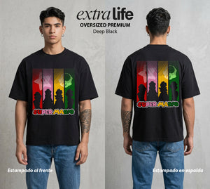 El Reino del Fontanero | El Saltador del Reino #02295 - Playera Oversized Premium | Deep Black - Foto en modelo