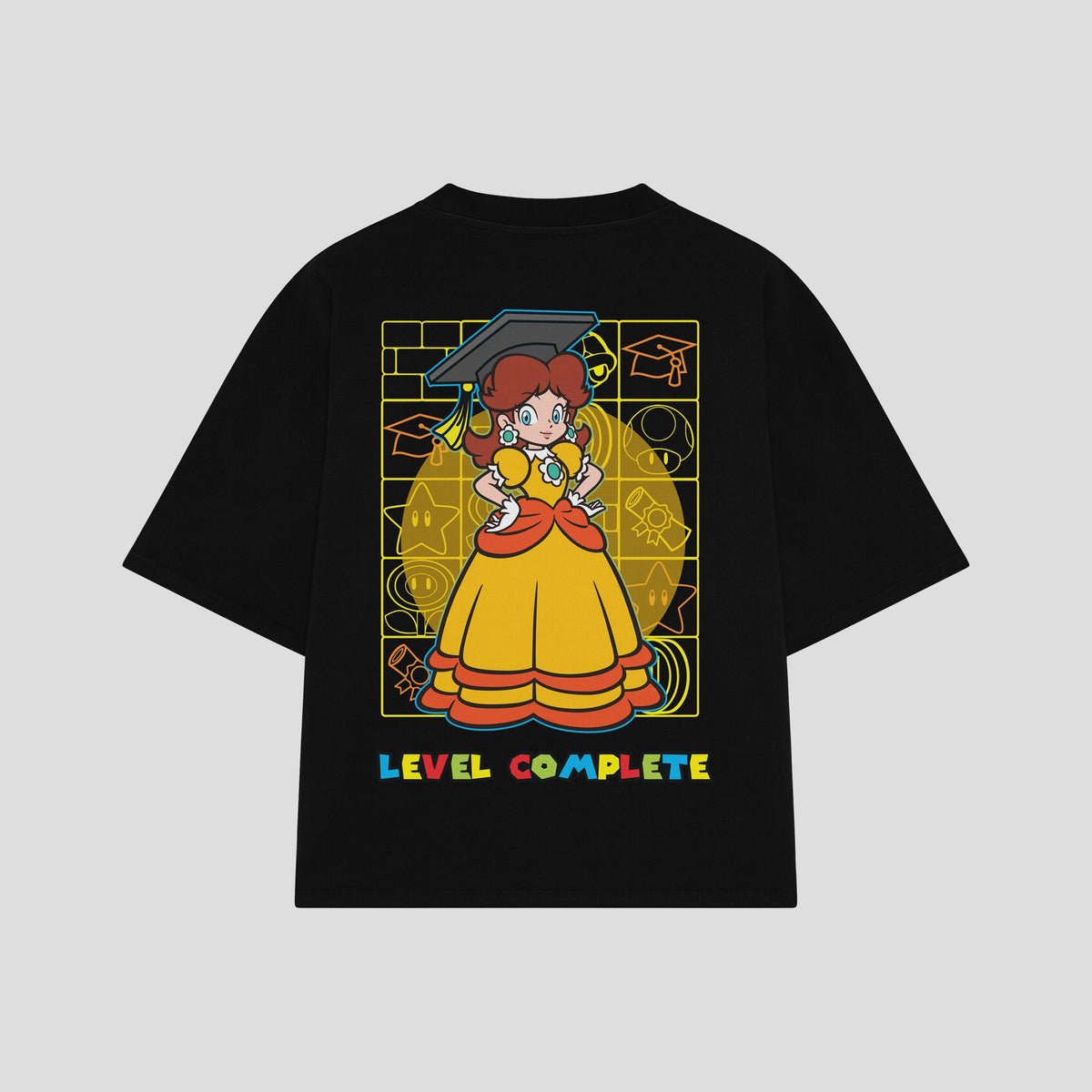 Playera streetwear premium de anime y gaming ExtraLife MX, corte oversized drop shoulder ligero y fresco en color Deep Black y Off-White, moda urbana mexicana de culto.