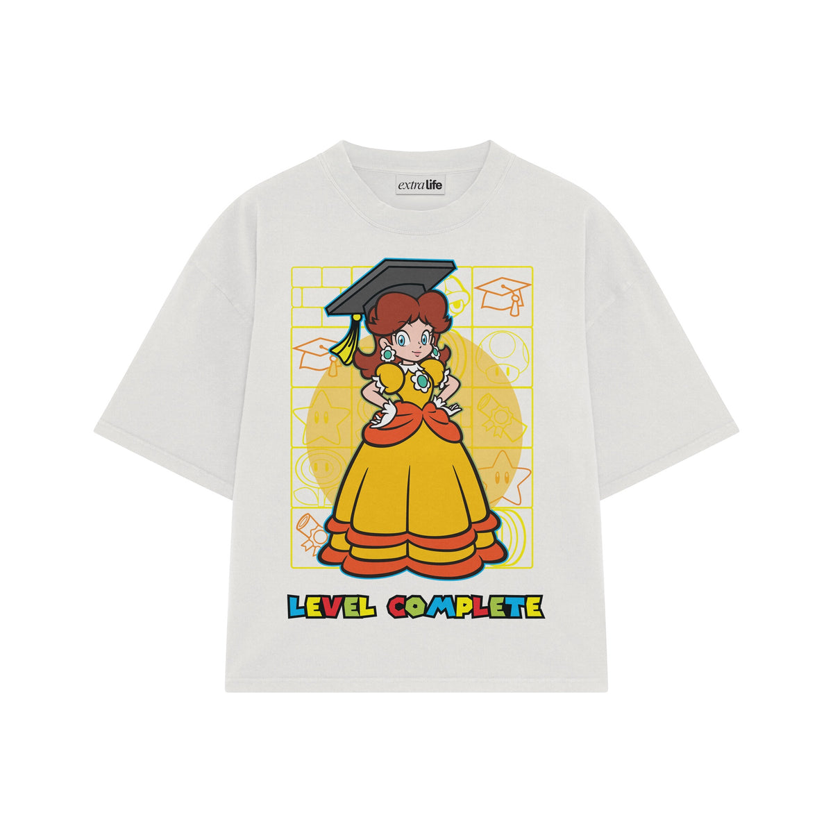 Playera streetwear premium de anime y gaming ExtraLife MX, corte oversized drop shoulder ligero y fresco en color Deep Black y Off-White, moda urbana mexicana de culto.