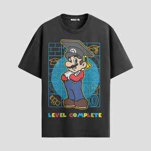 Playera urbana de anime y gaming ExtraLife MX, corte Standard Fit unisex ligero y transpirable en color Deep Black y Pure White, ropa de uso diario para gym y casual.