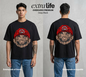 El Reino del Fontanero | El Fontanero Estelar #02301 - Playera Oversized Premium | Deep Black - Foto en modelo