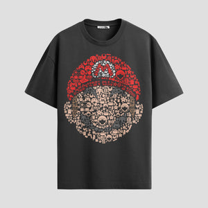 Playera urbana de anime y gaming ExtraLife MX, corte Standard Fit unisex ligero y transpirable en color Deep Black y Pure White, ropa de uso diario para gym y casual.