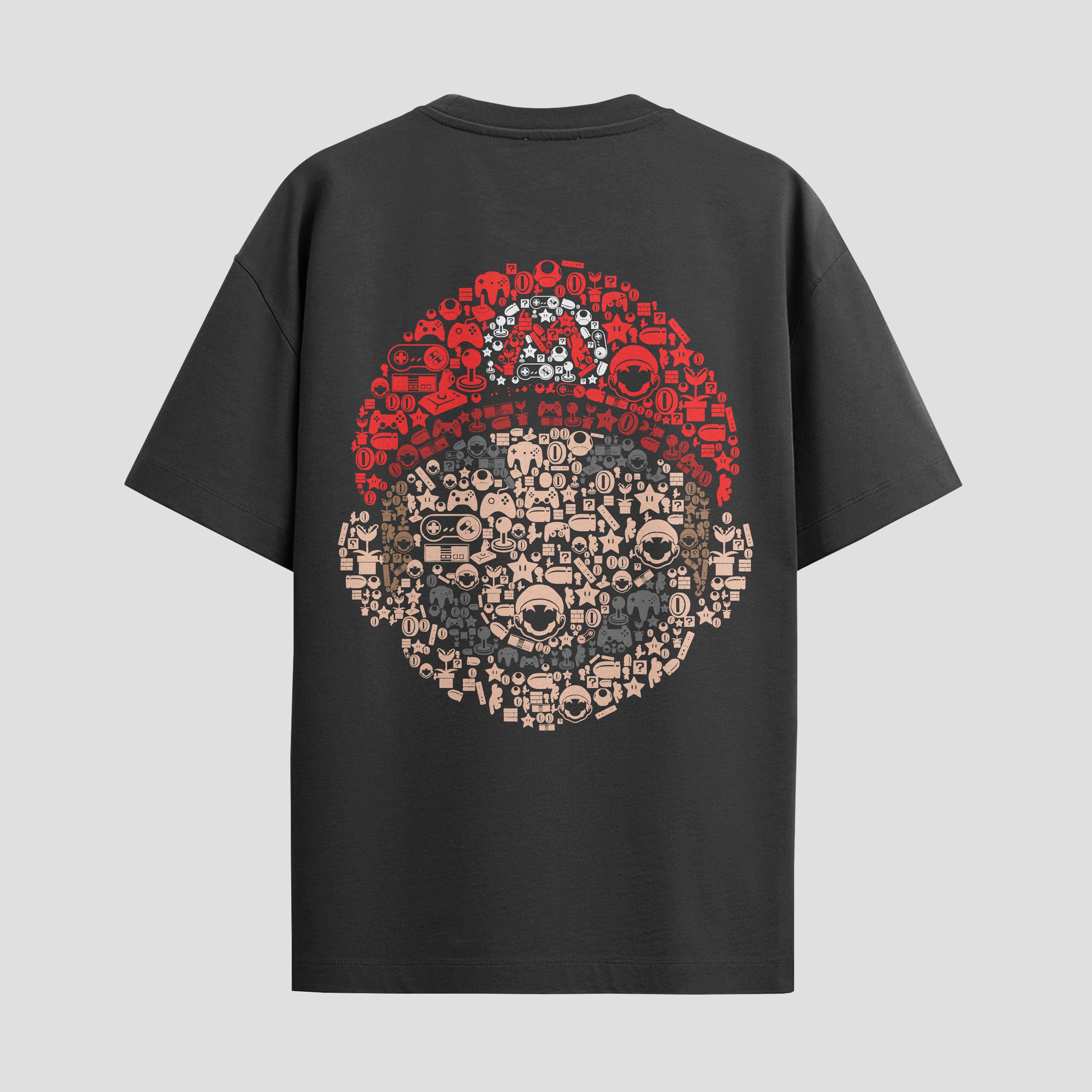 Playera urbana de anime y gaming ExtraLife MX, corte Standard Fit unisex ligero y transpirable en color Deep Black y Pure White, ropa de uso diario para gym y casual.
