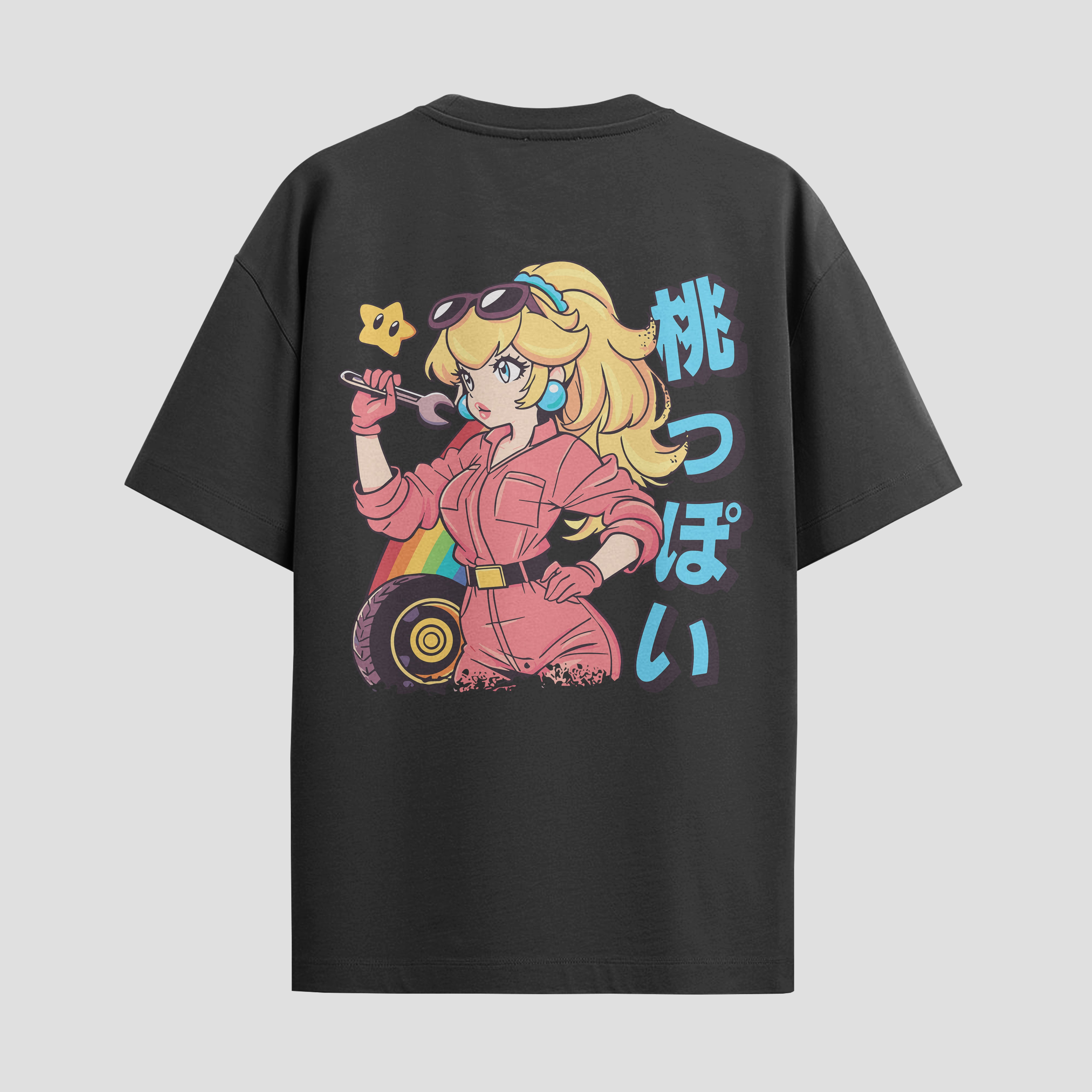 Playera urbana de anime y gaming ExtraLife MX, corte Standard Fit unisex ligero y transpirable en color Deep Black y Pure White, ropa de uso diario para gym y casual.