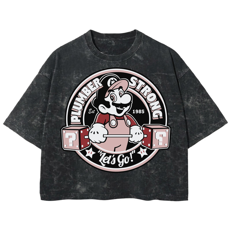 Playera streetwear premium de anime y gaming ExtraLife MX, corte boxy deluxe mineral wash heavyweight en color Acid Wash, moda urbana mexicana de culto.