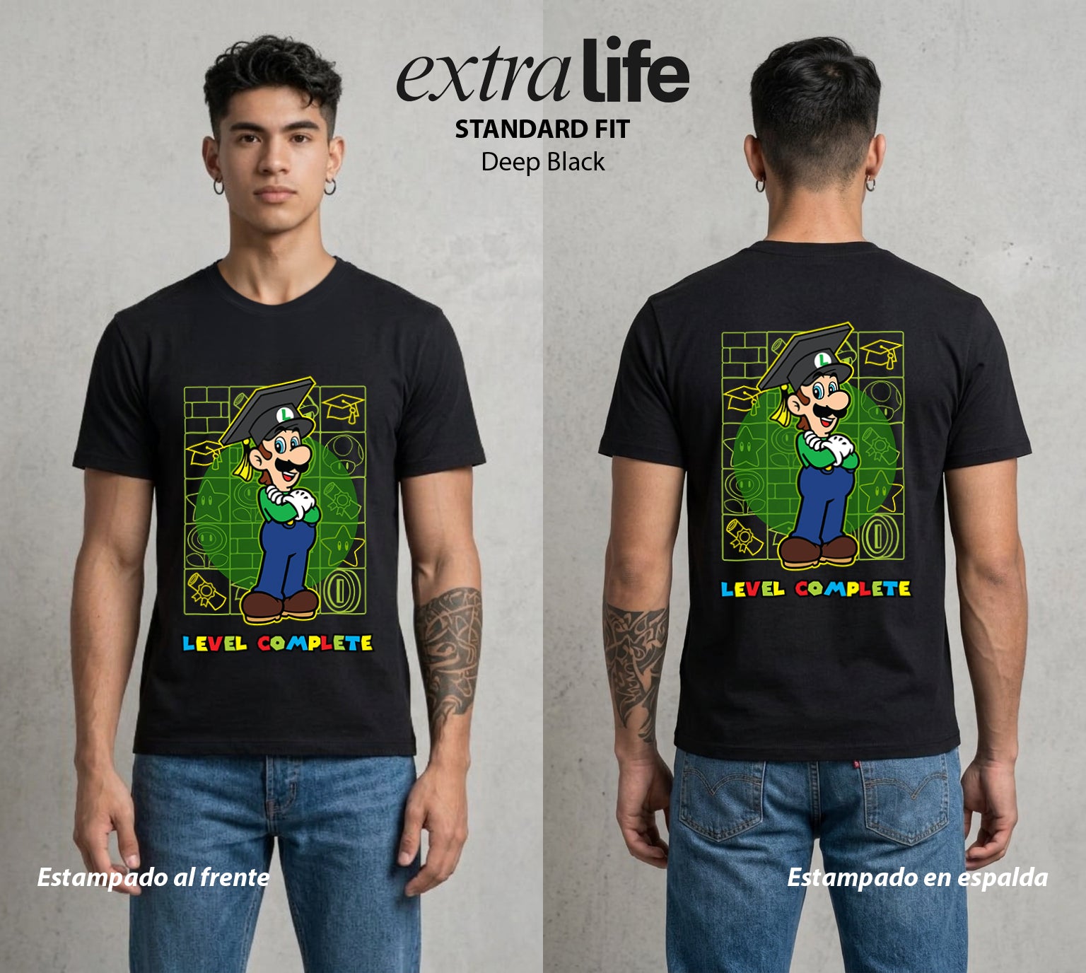 El Reino del Fontanero | El Fontanero Estelar en su Graduacion #02308 - Playera Standard Fit | Deep Black - Foto en modelo