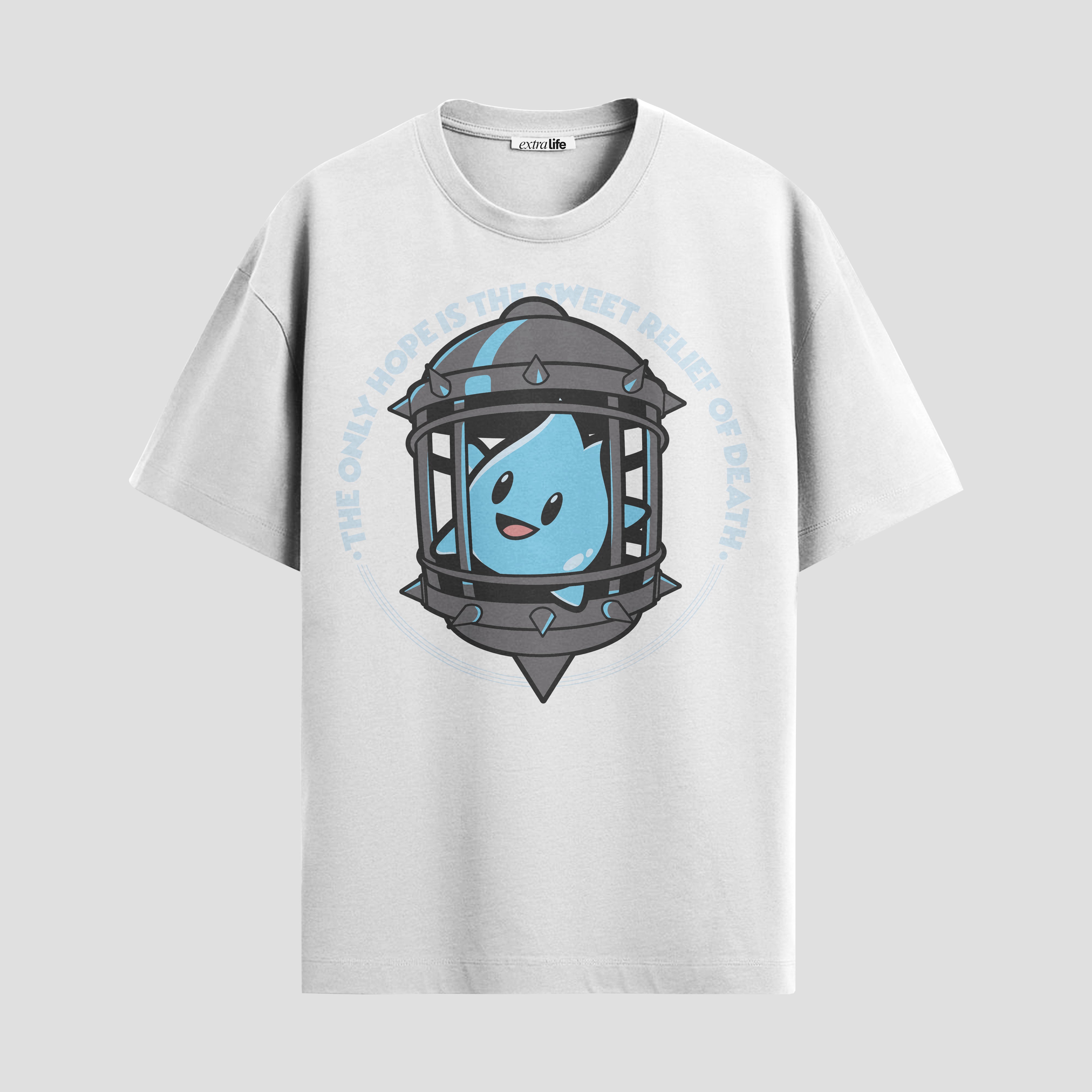 Playera urbana de anime y gaming ExtraLife MX, corte Standard Fit unisex ligero y transpirable en color Deep Black y Pure White, ropa de uso diario para gym y casual.