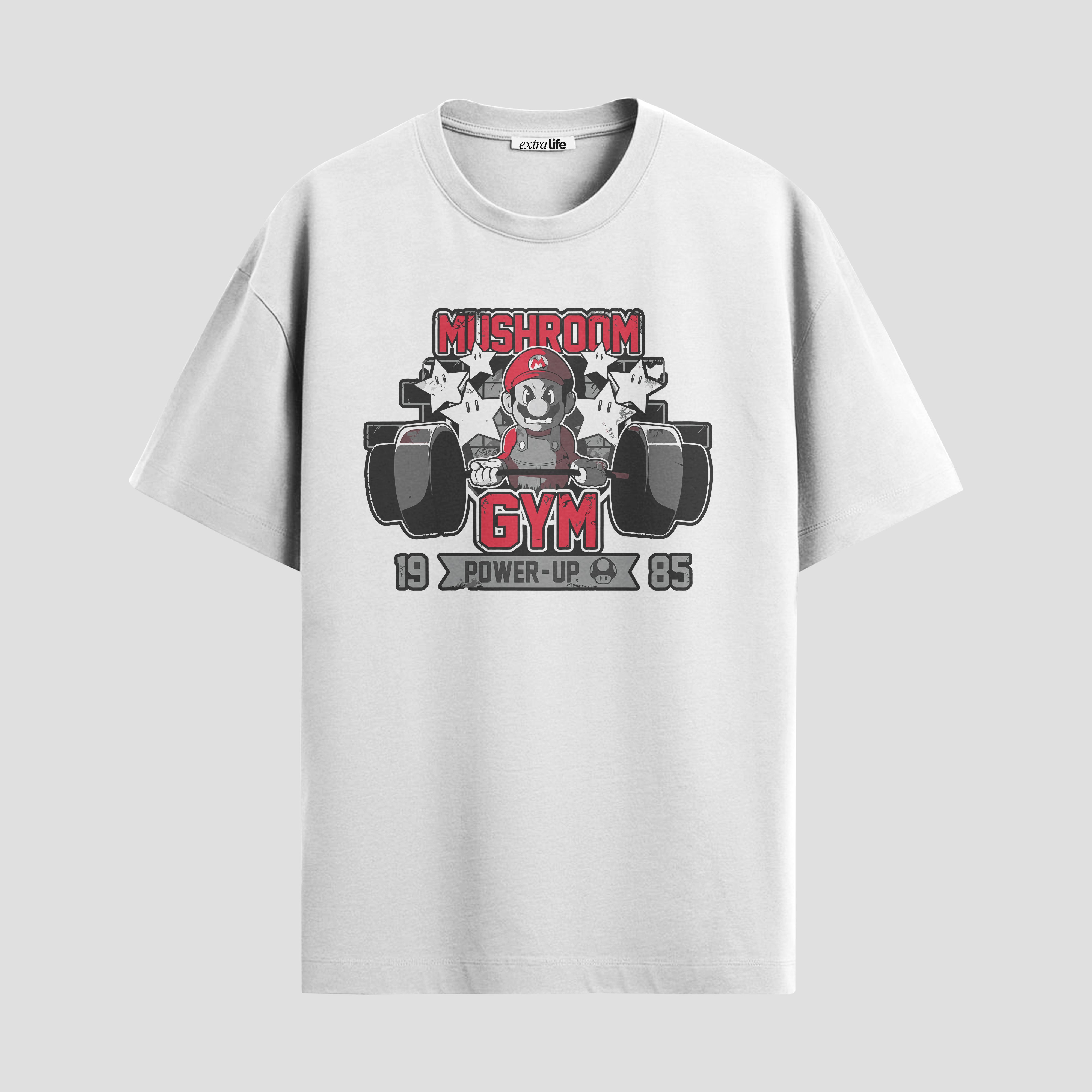 Playera urbana de anime y gaming ExtraLife MX, corte Standard Fit unisex ligero y transpirable en color Deep Black y Pure White, ropa de uso diario para gym y casual.