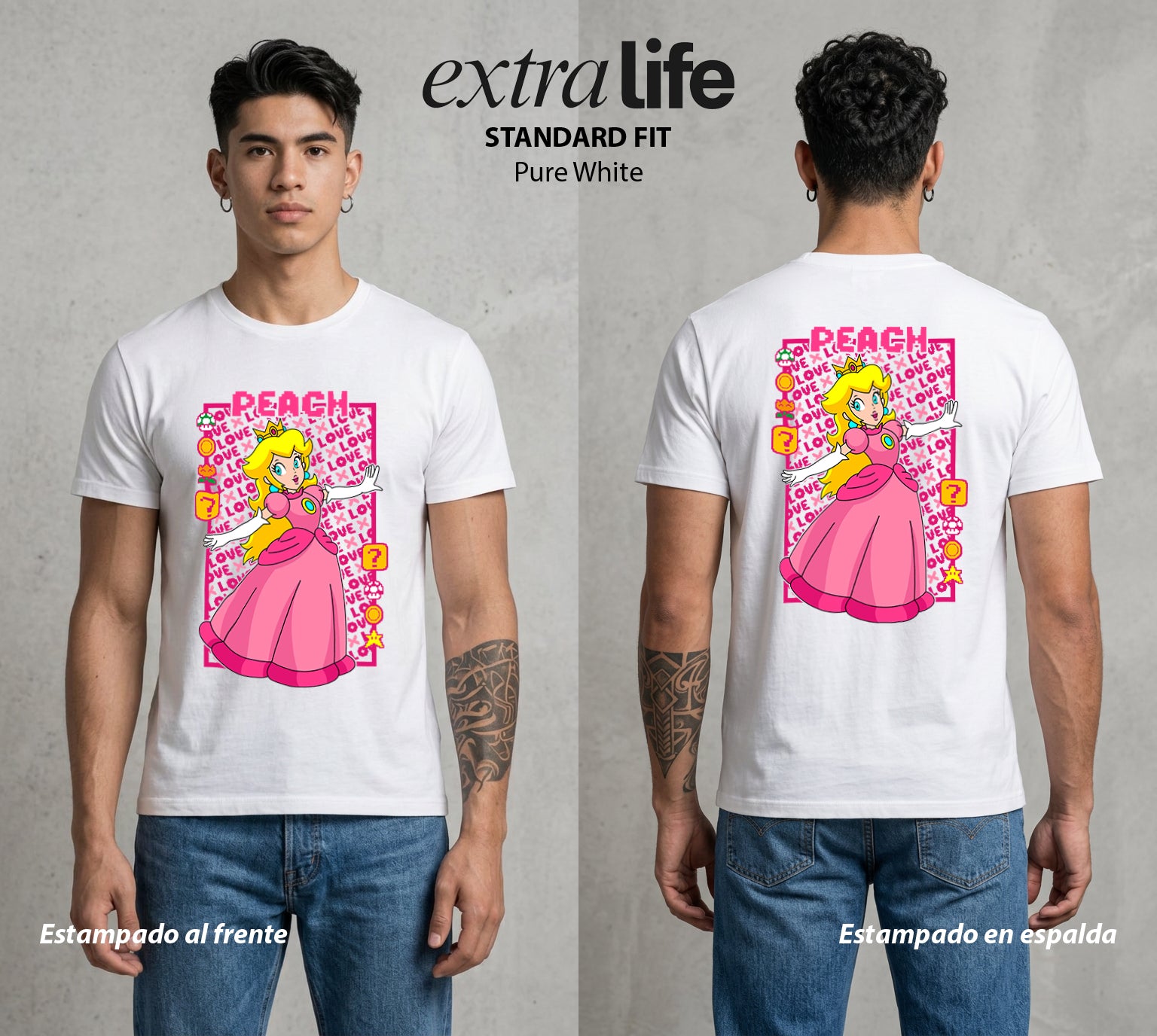 El Reino del Fontanero | El Heroe del Reino #02313 - Playera Standard Fit | Pure White - Foto en modelo