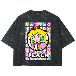 Playera streetwear premium de anime y gaming ExtraLife MX, corte boxy deluxe mineral wash heavyweight en color Acid Wash, moda urbana mexicana de culto.