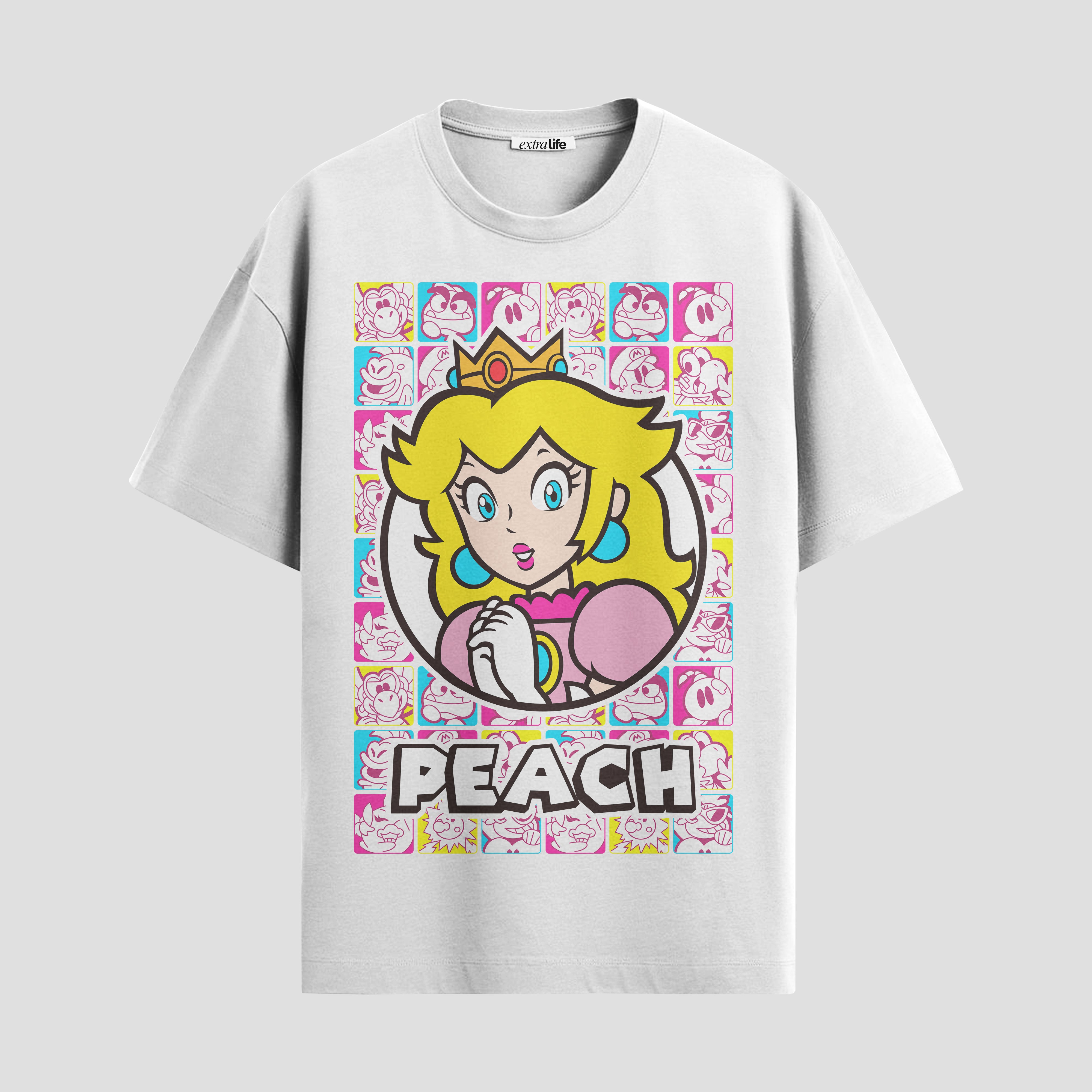 Playera urbana de anime y gaming ExtraLife MX, corte Standard Fit unisex ligero y transpirable en color Deep Black y Pure White, ropa de uso diario para gym y casual.