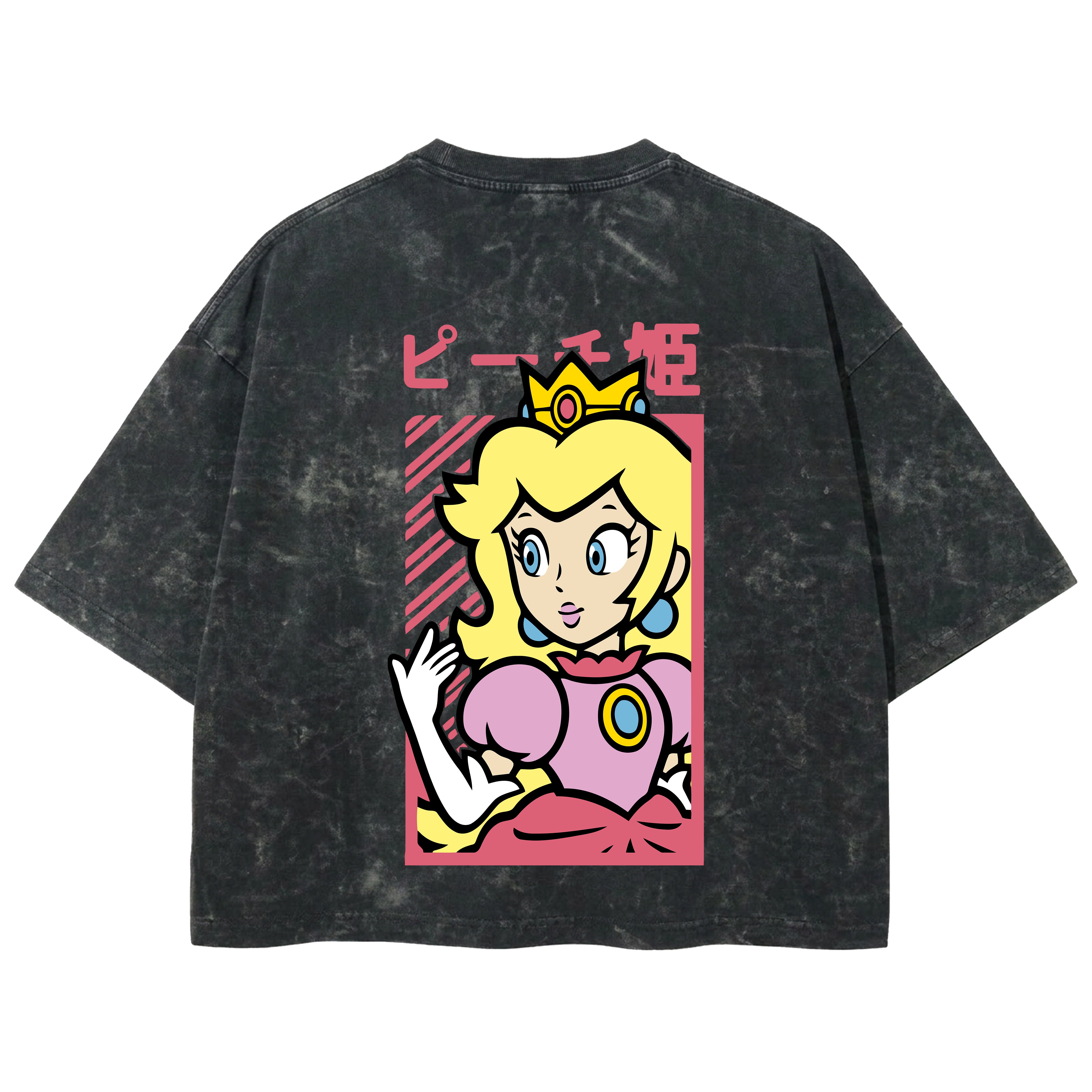 Playera streetwear premium de anime y gaming ExtraLife MX, corte boxy deluxe mineral wash heavyweight en color Acid Wash, moda urbana mexicana de culto.