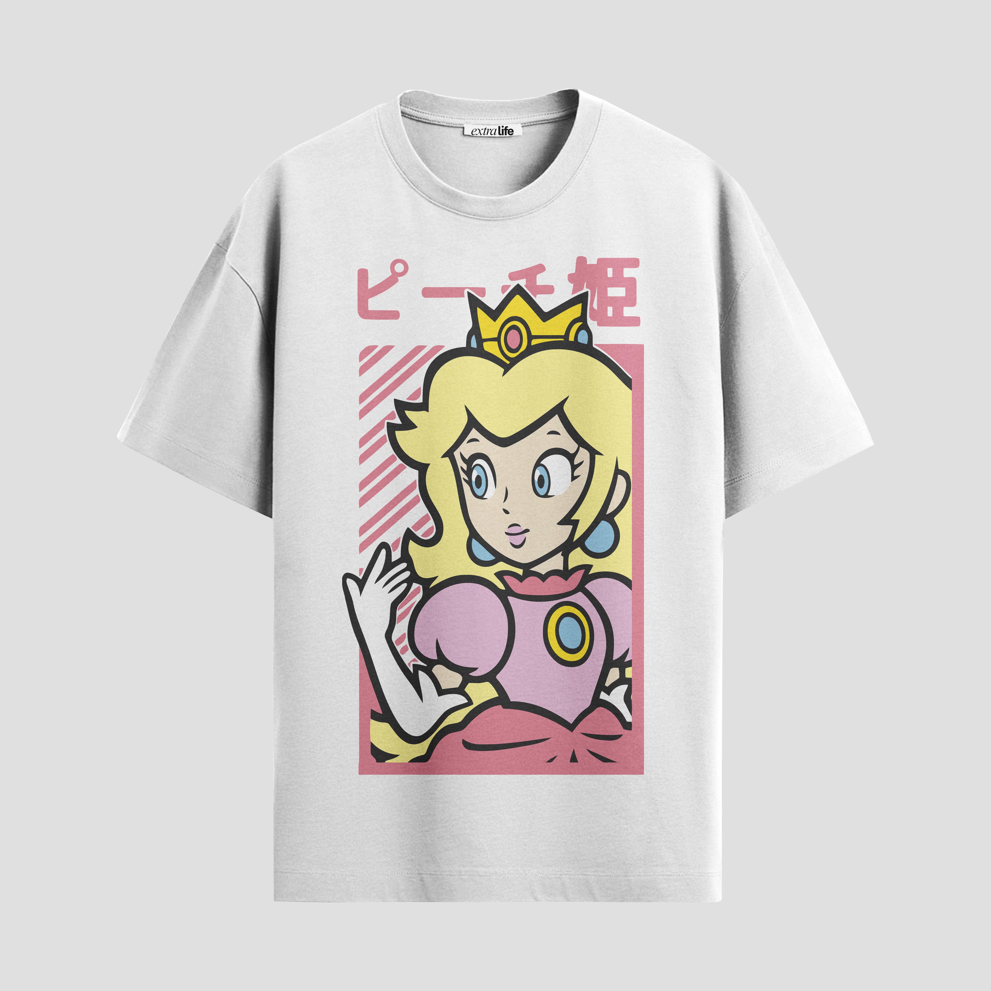 Playera urbana de anime y gaming ExtraLife MX, corte Standard Fit unisex ligero y transpirable en color Deep Black y Pure White, ropa de uso diario para gym y casual.