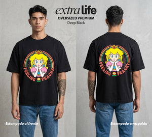 El Reino del Fontanero | El Fontanero Estelar #02317 - Playera Oversized Premium | Deep Black - Foto en modelo