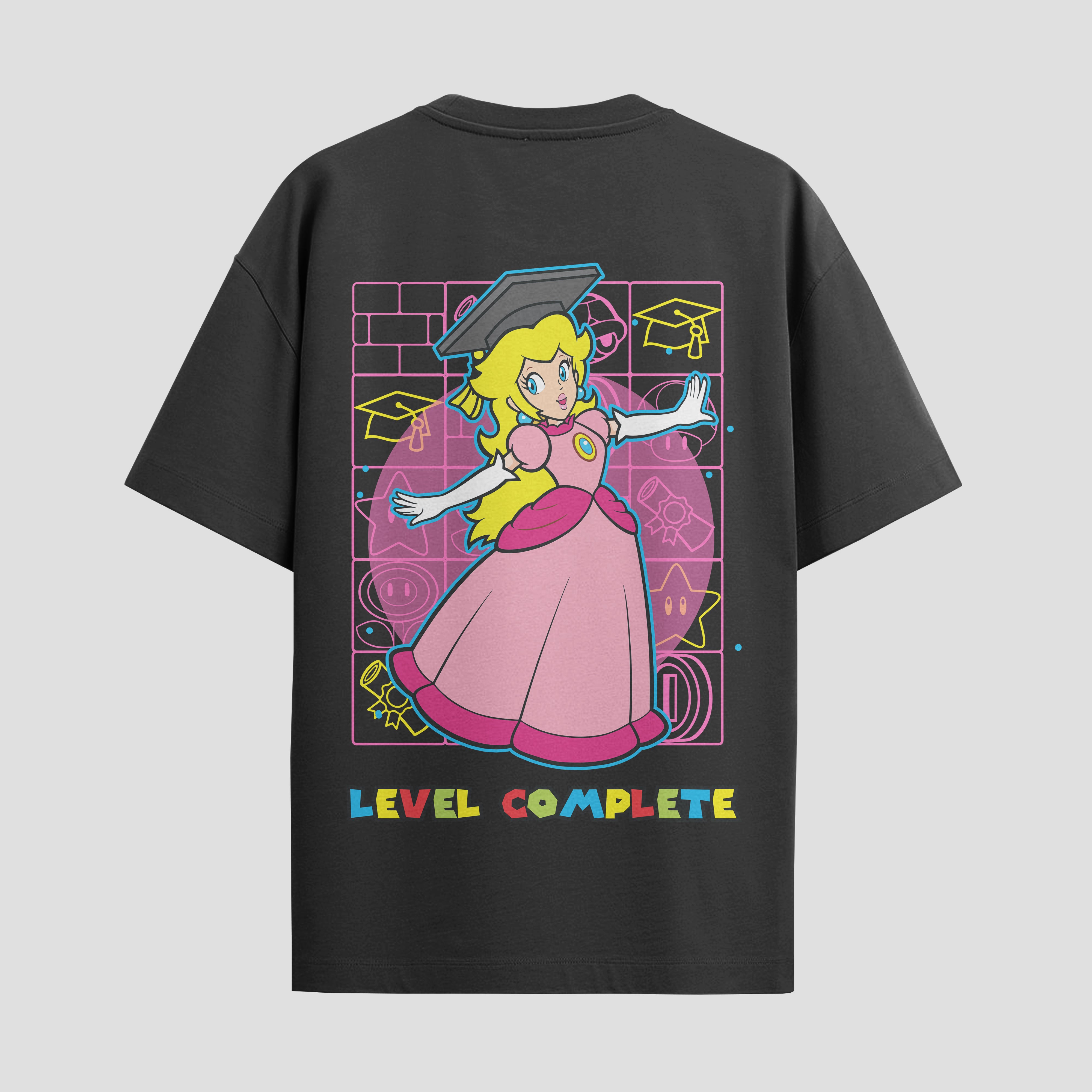 Playera urbana de anime y gaming ExtraLife MX, corte Standard Fit unisex ligero y transpirable en color Deep Black y Pure White, ropa de uso diario para gym y casual.