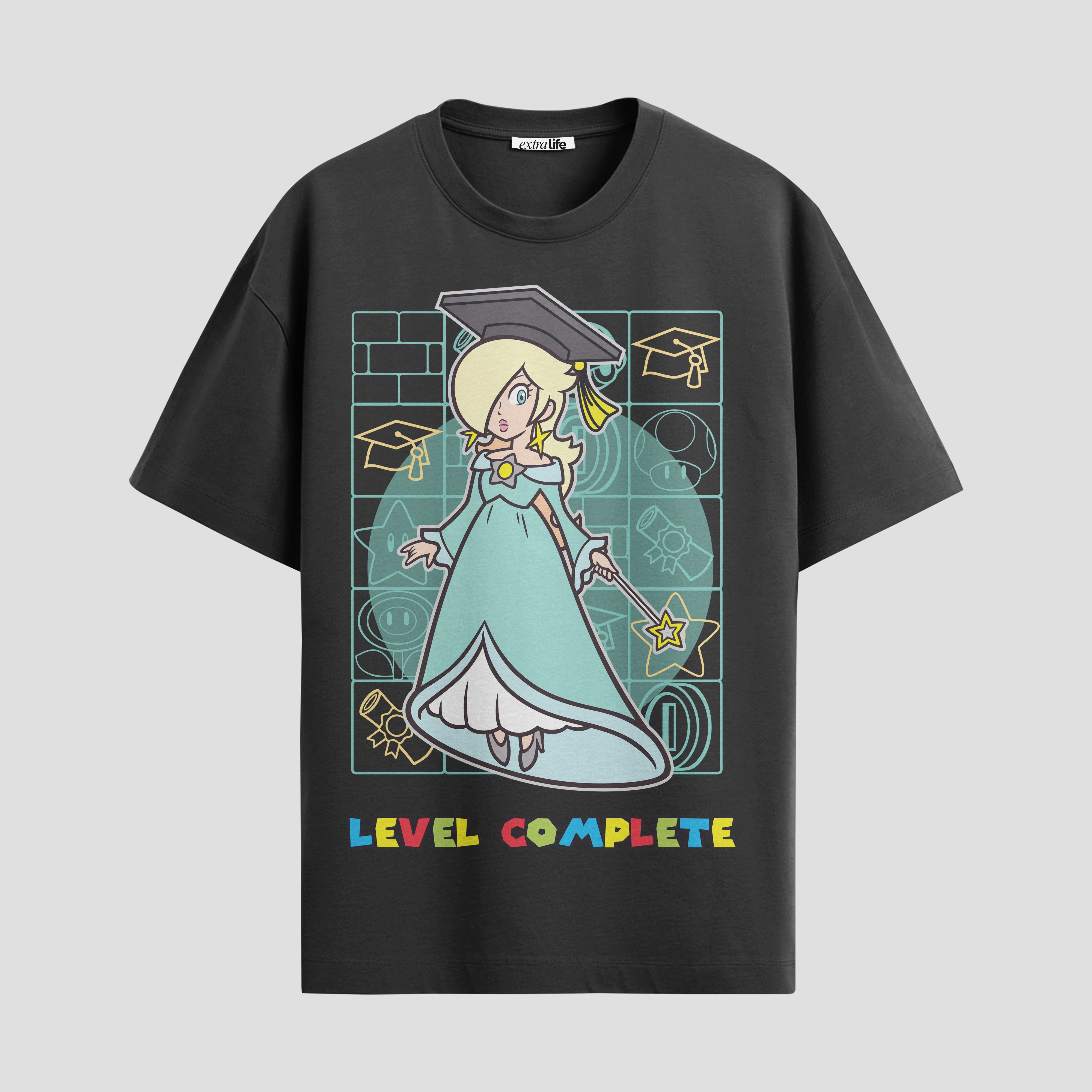 Playera urbana de anime y gaming ExtraLife MX, corte Standard Fit unisex ligero y transpirable en color Deep Black y Pure White, ropa de uso diario para gym y casual.
