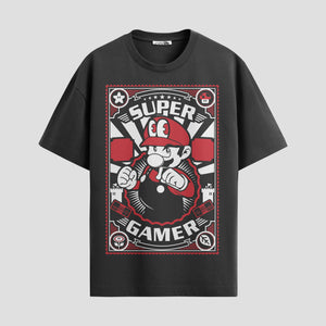 Playera urbana de anime y gaming ExtraLife MX, corte Standard Fit unisex ligero y transpirable en color Deep Black y Pure White, ropa de uso diario para gym y casual.