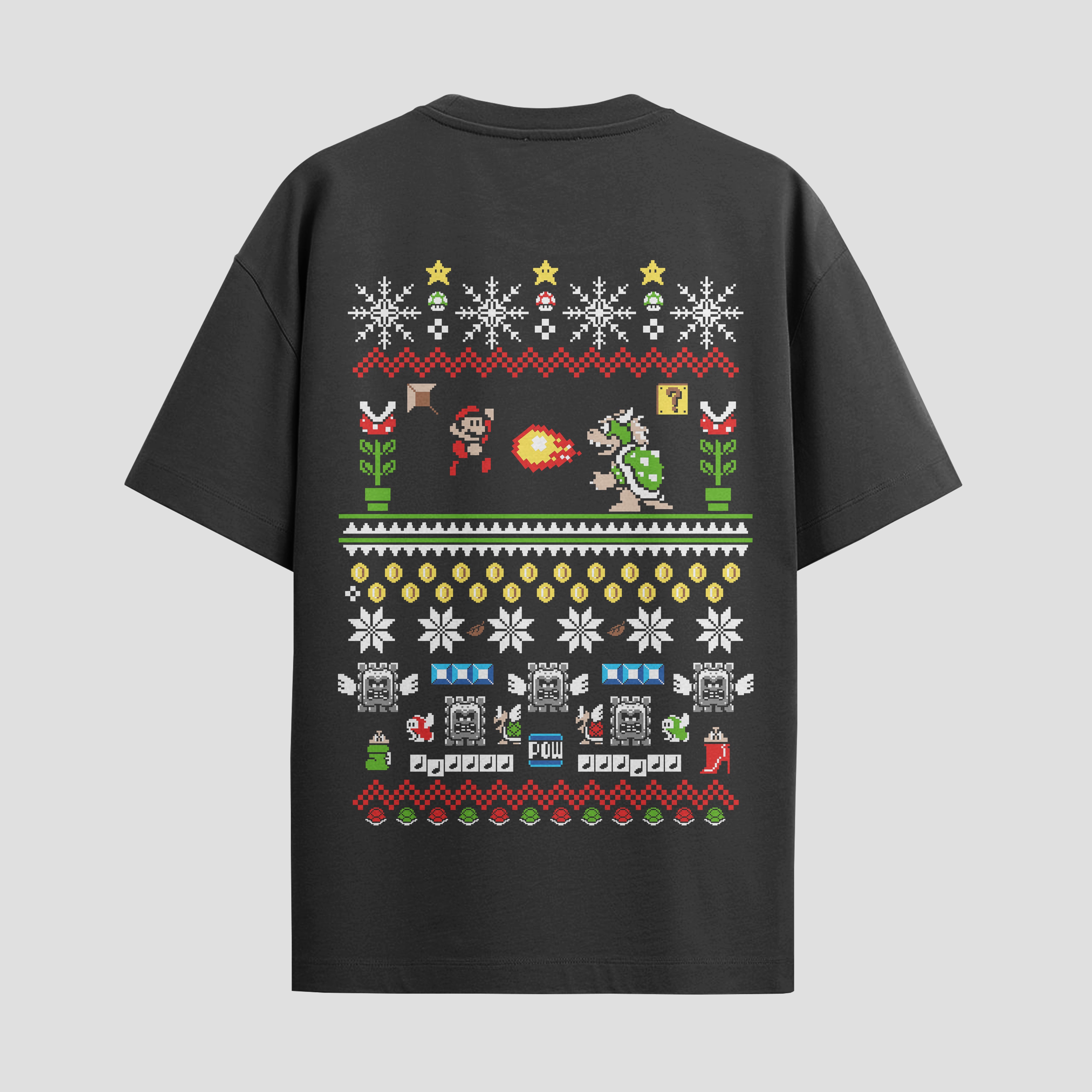 Playera urbana de anime y gaming ExtraLife MX, corte Standard Fit unisex ligero y transpirable en color Deep Black y Pure White, ropa de uso diario para gym y casual.