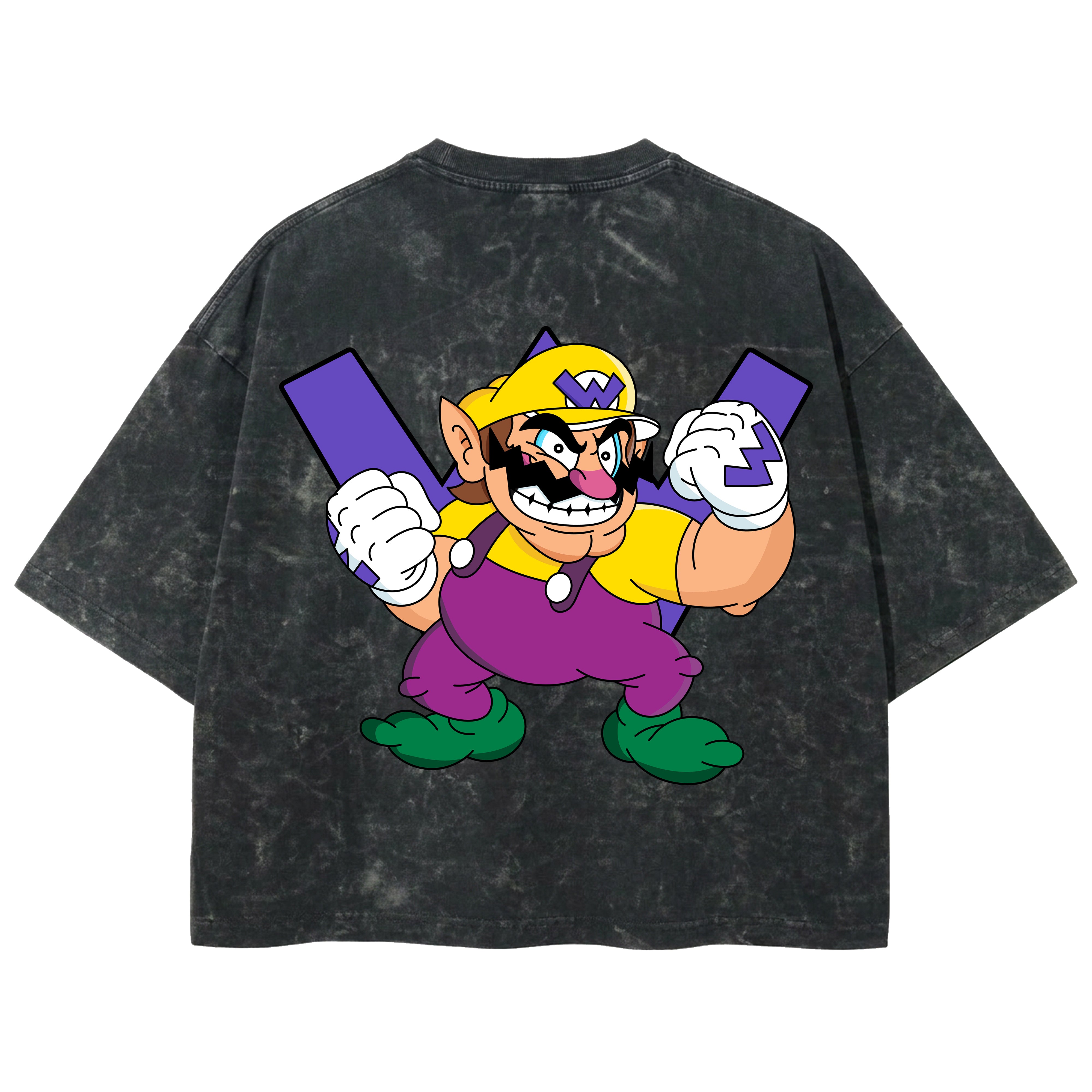 Playera streetwear premium de anime y gaming ExtraLife MX, corte boxy deluxe mineral wash heavyweight en color Acid Wash, moda urbana mexicana de culto.