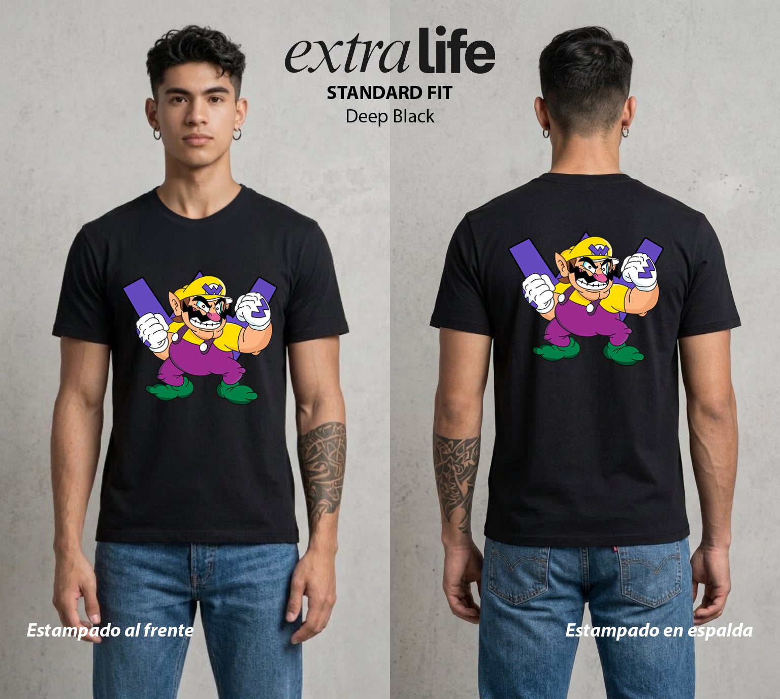 El Reino del Fontanero | El Heroe del Reino #02328 - Playera Standard Fit | Deep Black - Foto en modelo