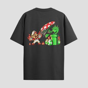 Playera urbana de anime y gaming ExtraLife MX, corte Standard Fit unisex ligero y transpirable en color Deep Black y Pure White, ropa de uso diario para gym y casual.