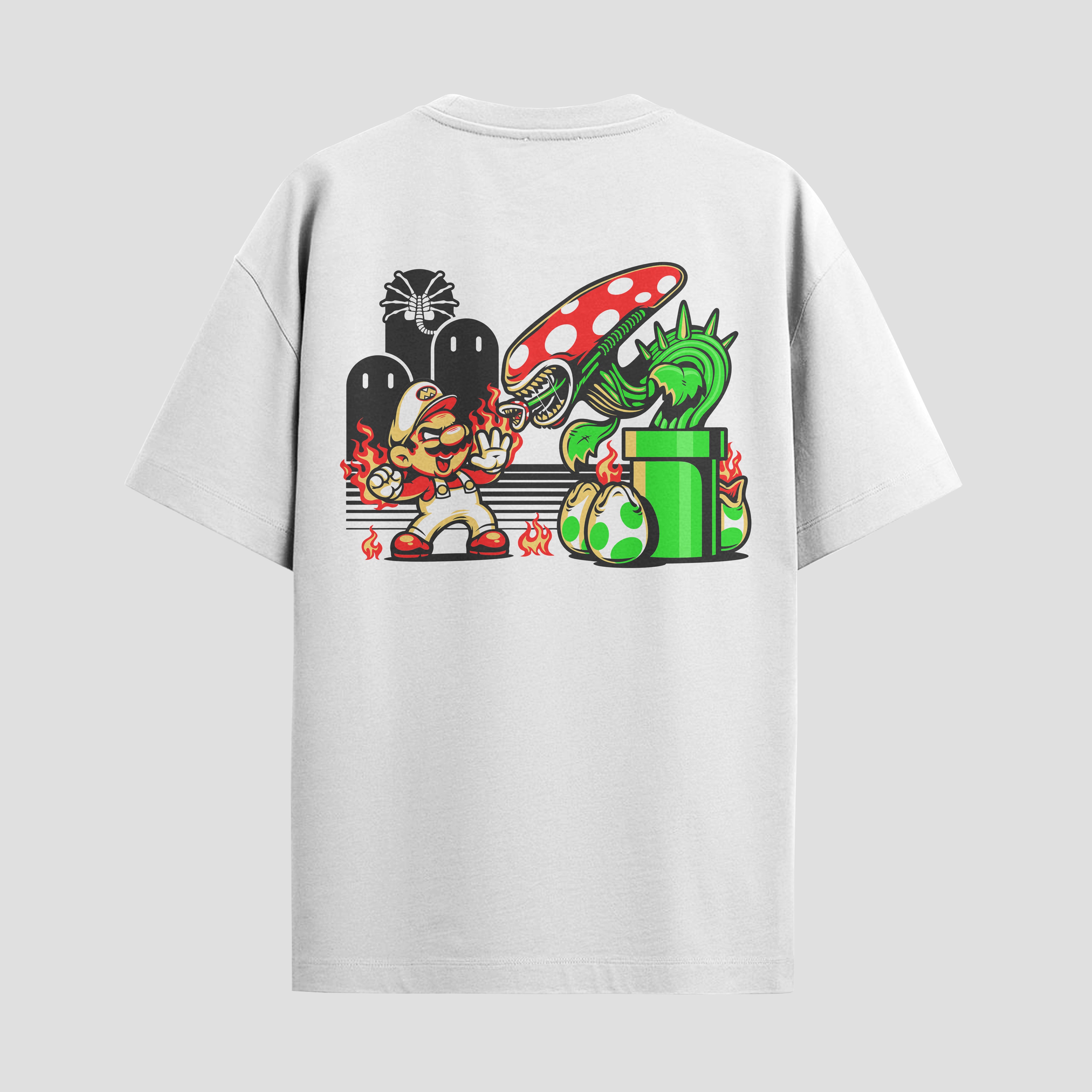 Playera urbana de anime y gaming ExtraLife MX, corte Standard Fit unisex ligero y transpirable en color Deep Black y Pure White, ropa de uso diario para gym y casual.