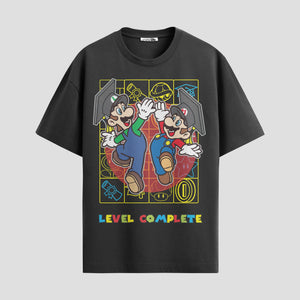 Playera urbana de anime y gaming ExtraLife MX, corte Standard Fit unisex ligero y transpirable en color Deep Black y Pure White, ropa de uso diario para gym y casual.