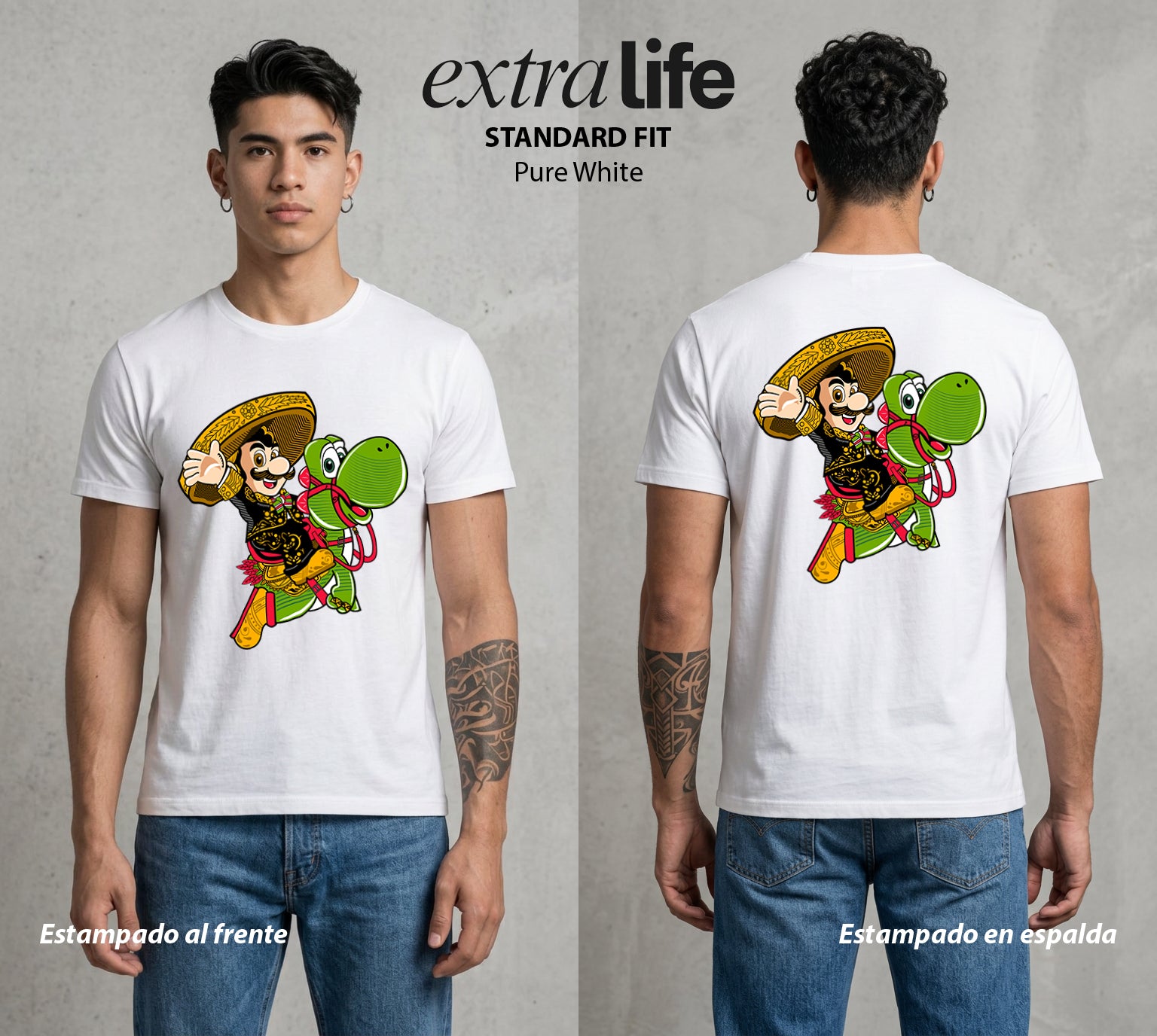 El Reino del Fontanero | El Fontanero Estelar #02333 - Playera Standard Fit | Pure White - Foto en modelo