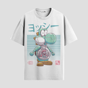Playera urbana de anime y gaming ExtraLife MX, corte Standard Fit unisex ligero y transpirable en color Deep Black y Pure White, ropa de uso diario para gym y casual.