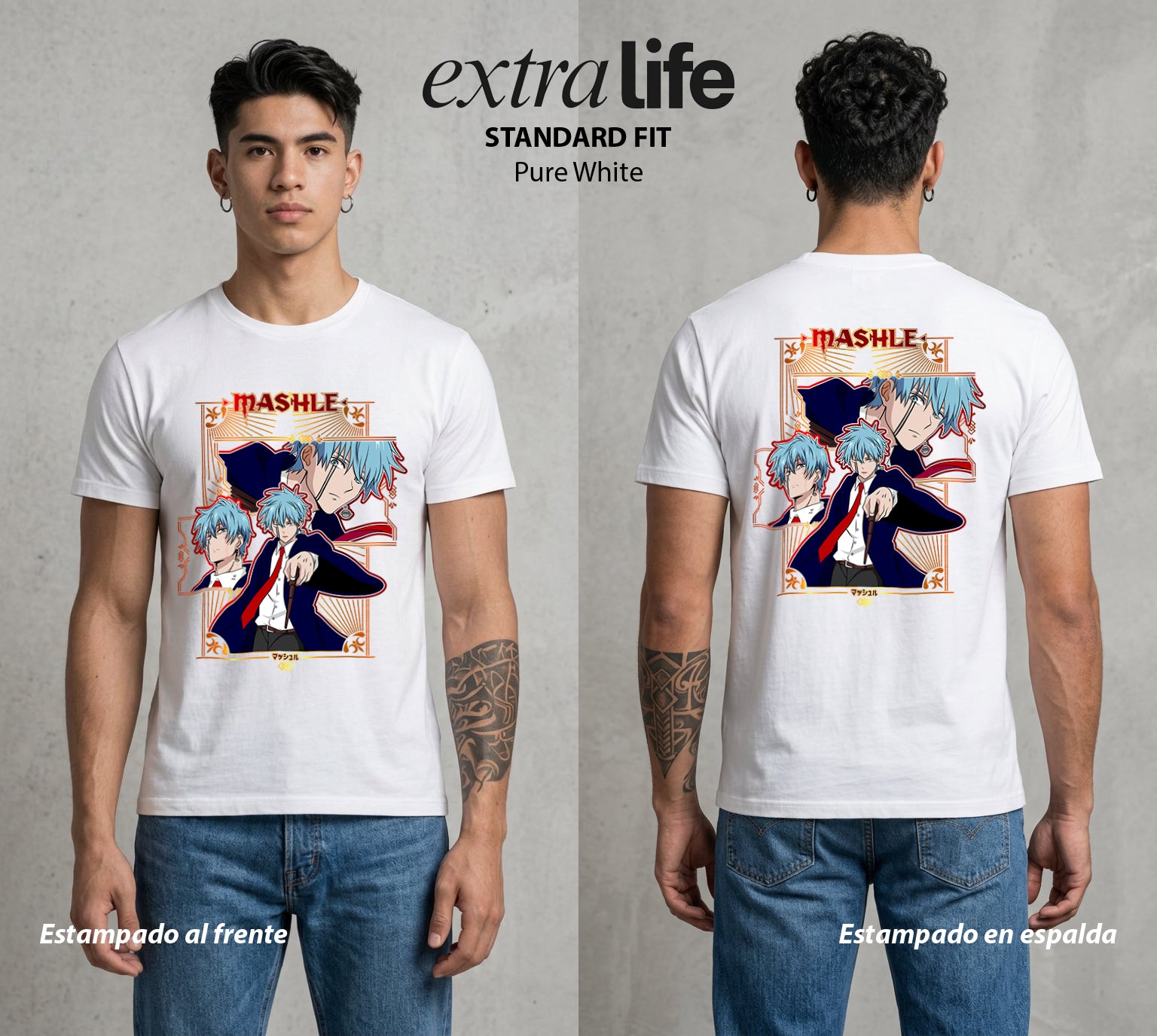 Musculos sobre Magia | Corona del Torneo #02338 - Playera Standard Fit | Pure White - Foto en modelo