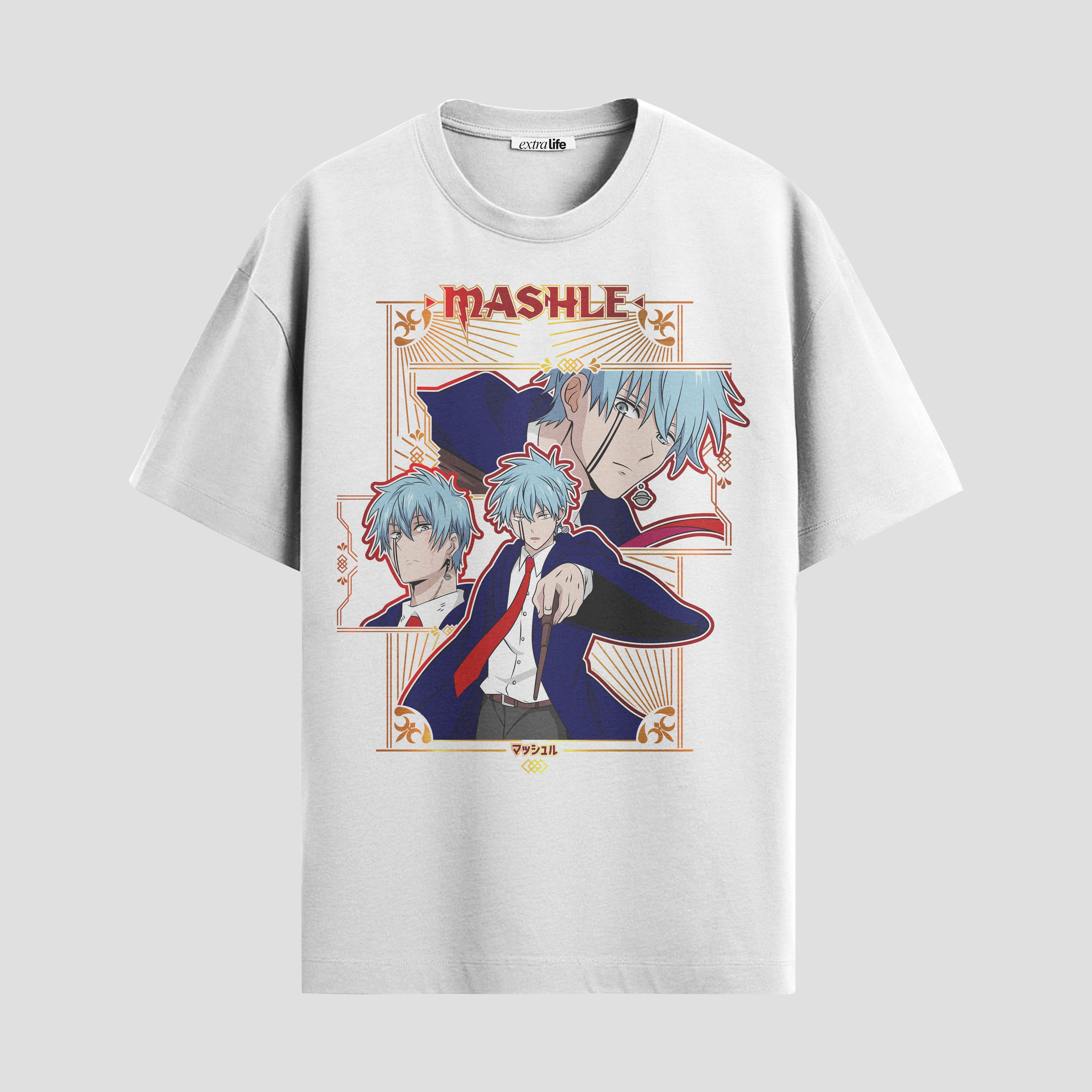 Playera urbana de anime y gaming ExtraLife MX, corte Standard Fit unisex ligero y transpirable en color Deep Black y Pure White, ropa de uso diario para gym y casual.