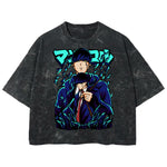 Playera streetwear premium de anime y gaming ExtraLife MX, corte boxy deluxe mineral wash heavyweight en color Acid Wash, moda urbana mexicana de culto.