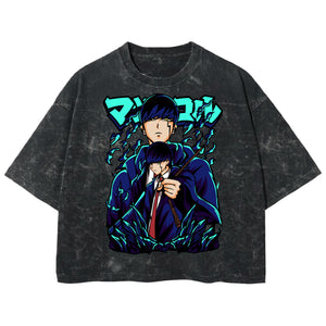 Playera streetwear premium de anime y gaming ExtraLife MX, corte boxy deluxe mineral wash heavyweight en color Acid Wash, moda urbana mexicana de culto.