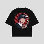 Playera streetwear premium de anime y gaming ExtraLife MX, corte oversized drop shoulder ligero y fresco en color Deep Black y Off-White, moda urbana mexicana de culto.