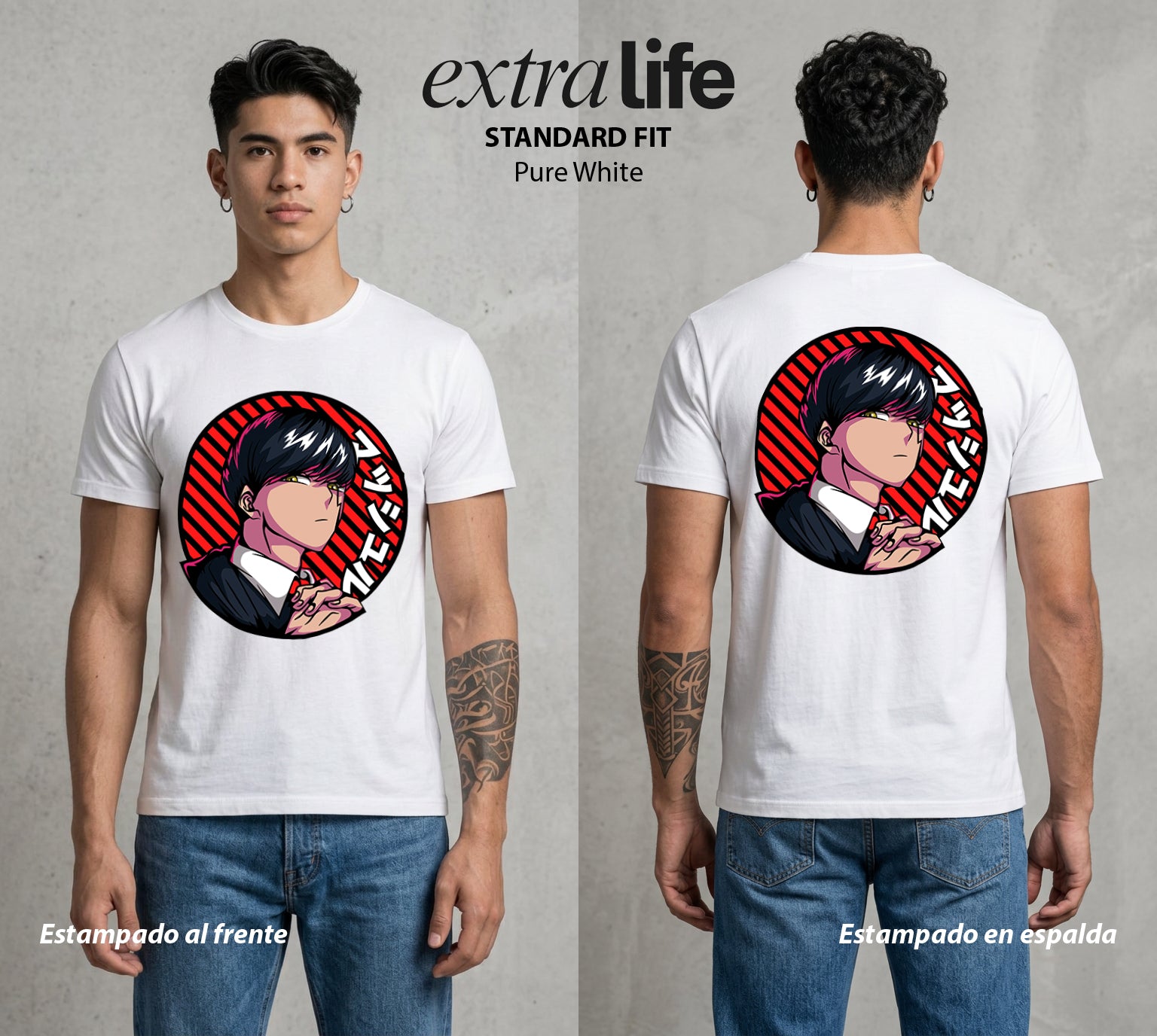 Musculos sobre Magia | Los Musculos del Bien #02342 - Playera Standard Fit | Pure White - Foto en modelo
