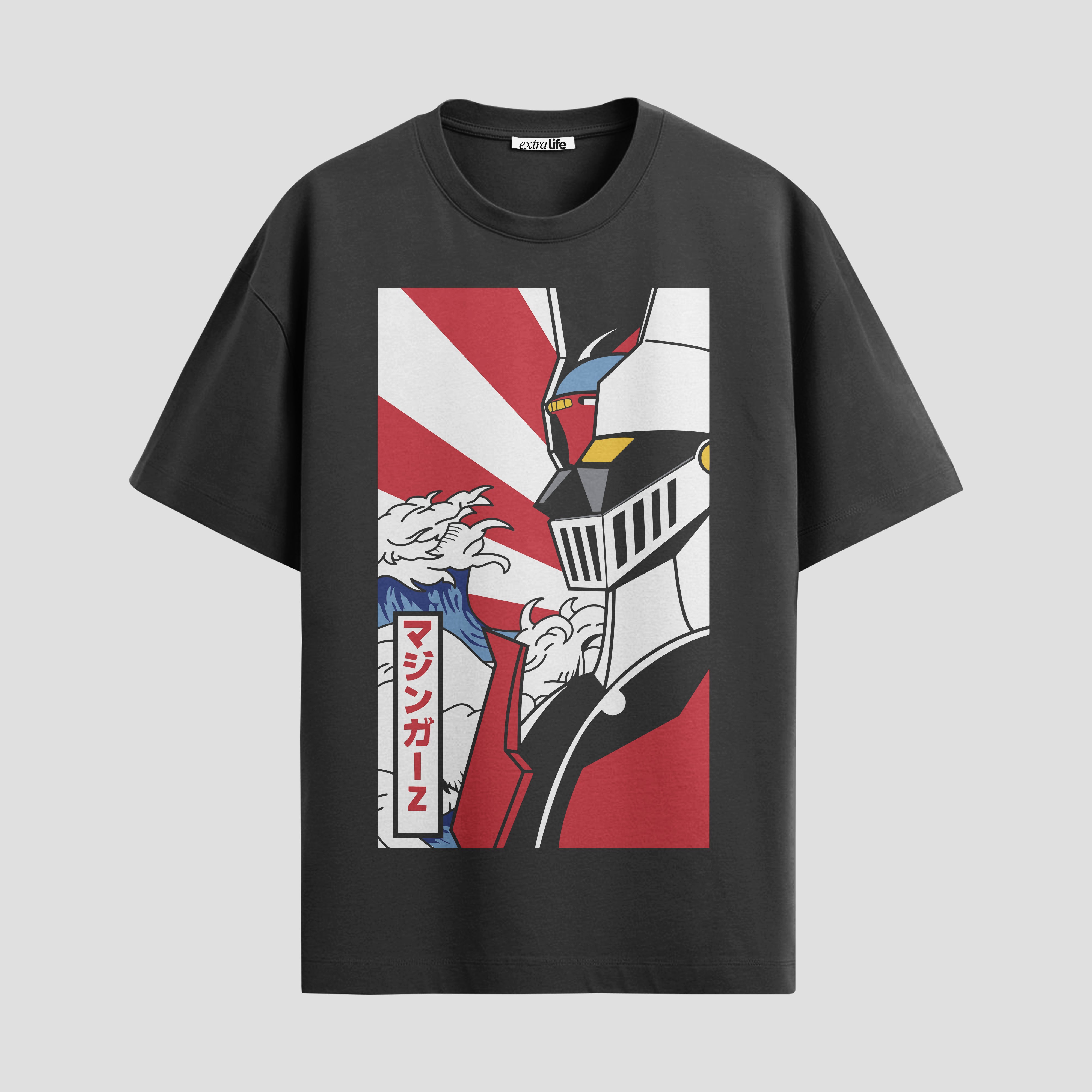 Playera urbana de anime y gaming ExtraLife MX, corte Standard Fit unisex ligero y transpirable en color Deep Black y Pure White, ropa de uso diario para gym y casual.