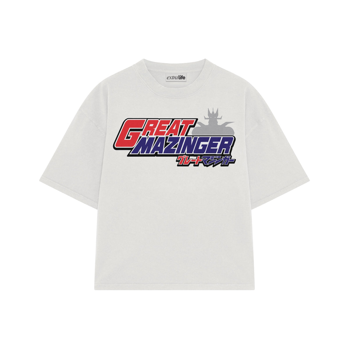Playera streetwear premium de anime y gaming ExtraLife MX, corte oversized drop shoulder ligero y fresco en color Deep Black y Off-White, moda urbana mexicana de culto.