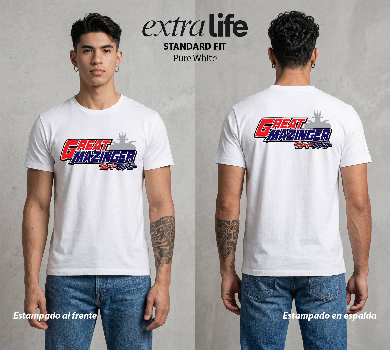El Coloso de Acero | El Puño del Robot #02347 - Playera Standard Fit | Pure White - Foto en modelo