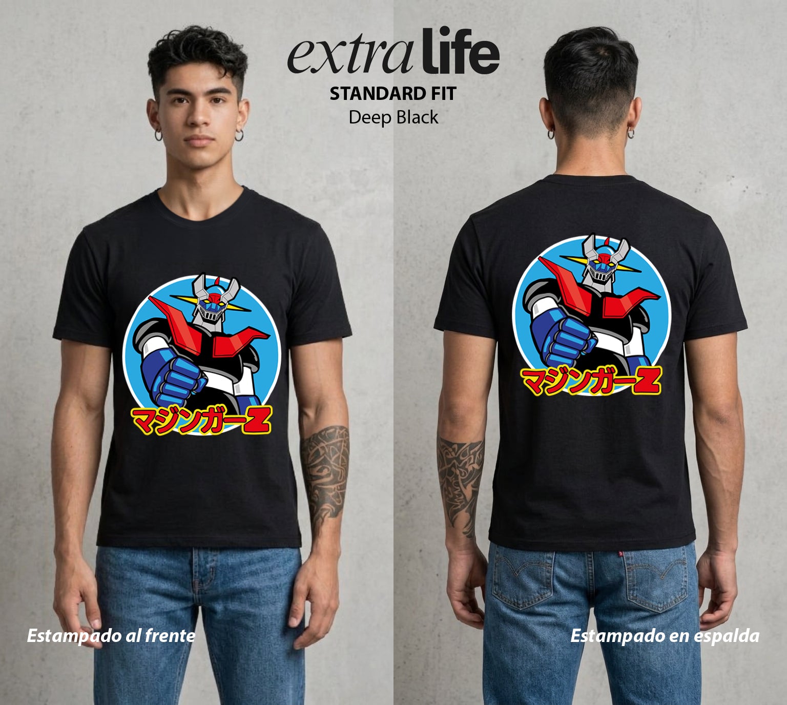 El Coloso de Acero | El Poder del Acero #02348 - Playera Standard Fit | Deep Black - Foto en modelo