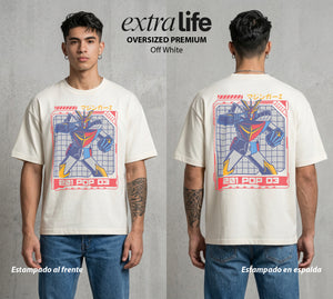 El Coloso de Acero | El Arte del Coloso #02349 - Playera Oversized Premium | Off White - Foto en modelo