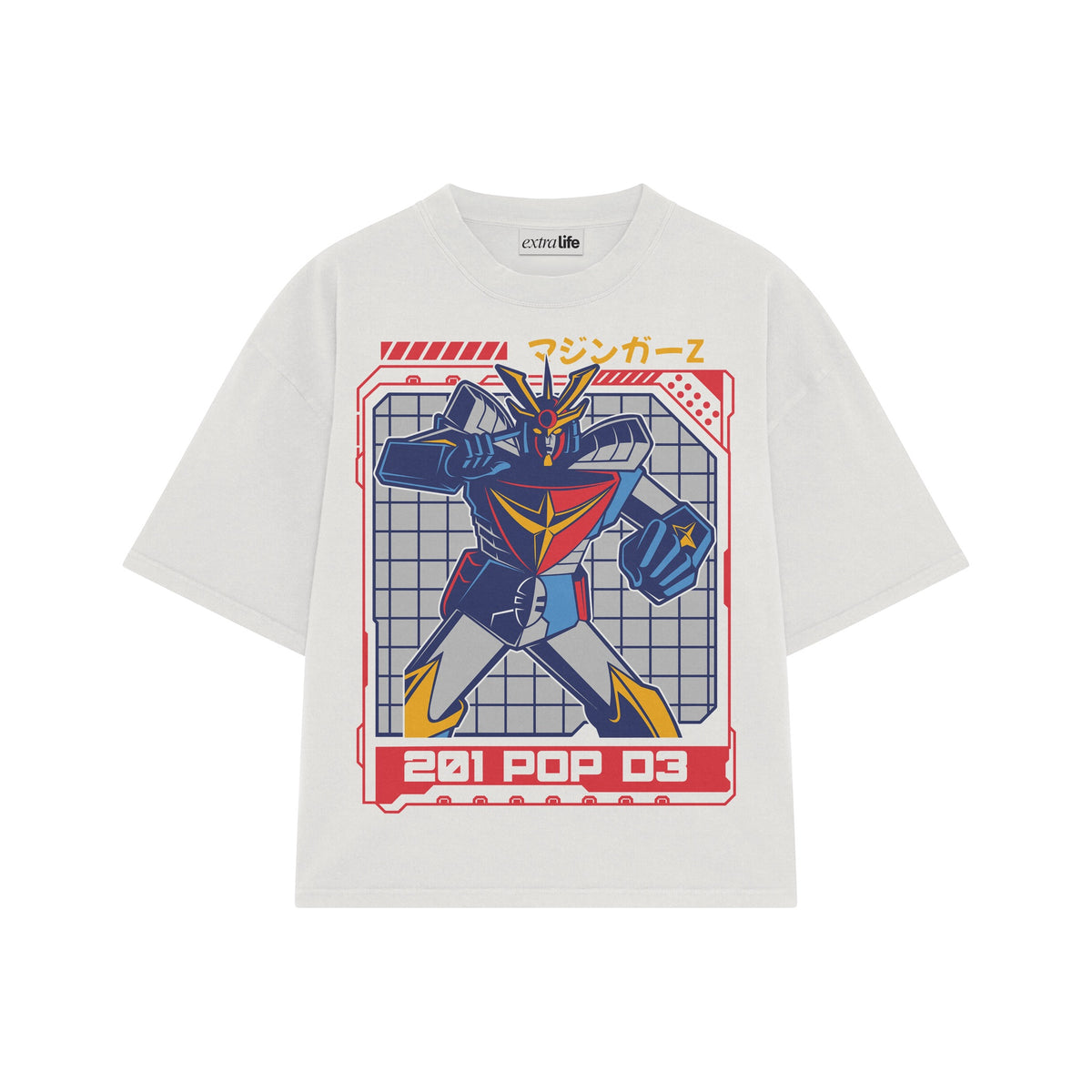 Playera streetwear premium de anime y gaming ExtraLife MX, corte oversized drop shoulder ligero y fresco en color Deep Black y Off-White, moda urbana mexicana de culto.